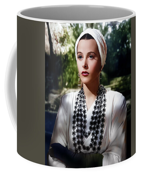 Hedy Lamarr Coffee Mug featuring the digital art Hedy Lamarr Portrait 2 by Chuck Staley