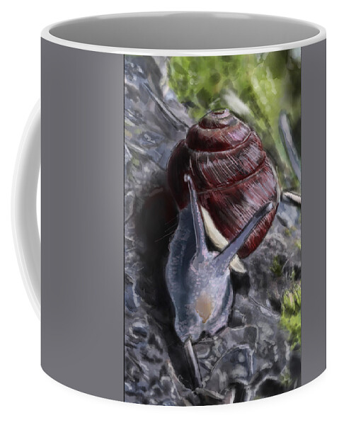 #romansnail #rebelle #watercolor Coffee Mug featuring the digital art Helix Pomatia Roman Snail by Rob Hartman