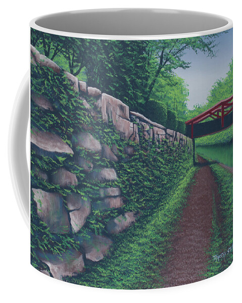 Landscape Coffee Mug featuring the painting Hemmed In by Timothy Stanford