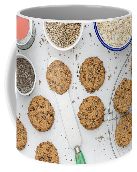 Biscuit Coffee Mug featuring the photograph Hemp and Chia Seed Cookies by Tim Gainey