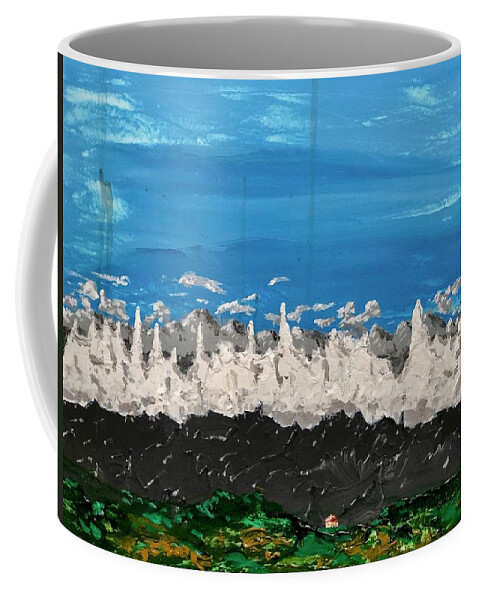 Mountains Coffee Mug featuring the painting Herahr Vale by Bethany Beeler