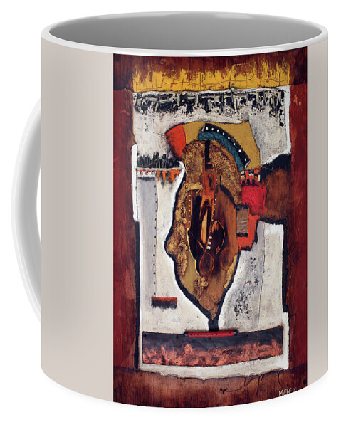 African Art Coffee Mug featuring the painting Here I Am Now by Michael Nene