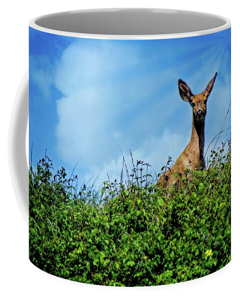 Alone Coffee Mug featuring the digital art Here's Looking At You Dear by David Desautel
