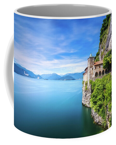 Hermitage Coffee Mug featuring the photograph Hermitage of Santa Caterina del Sasso. Lake Maggiore by Stefano Orazzini