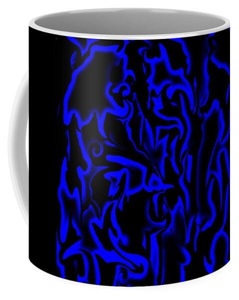 Abstract Art Coffee Mug featuring the digital art Hidden Blue Bird by Ronald Mills