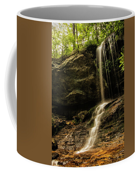 Hidden Falls Coffee Mug featuring the photograph Hidden Falls in Hanging Rock State Park Danbury North Carolina by Bob Decker