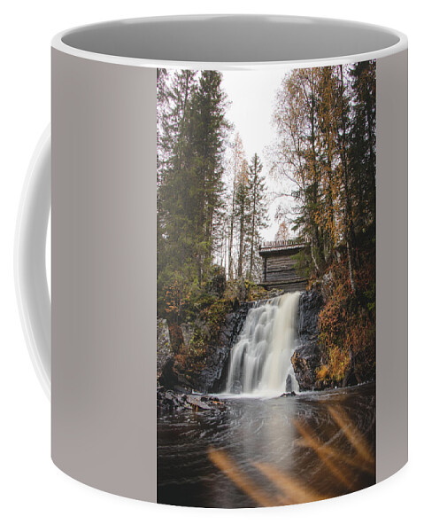 Komulanköngäs Coffee Mug featuring the photograph Hidden Komulankongas waterfall by Vaclav Sonnek