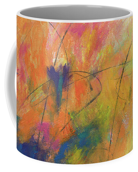 Abstract Coffee Mug featuring the painting Hidden Love by Haleh Mahbod