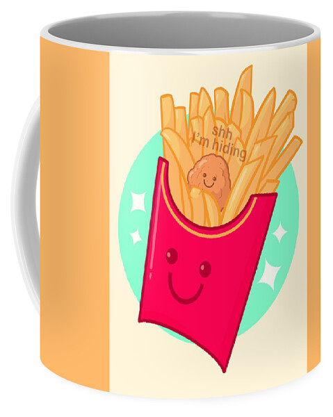 Nugget Coffee Mug featuring the drawing Hidden Nugget by Ludwig Van Bacon