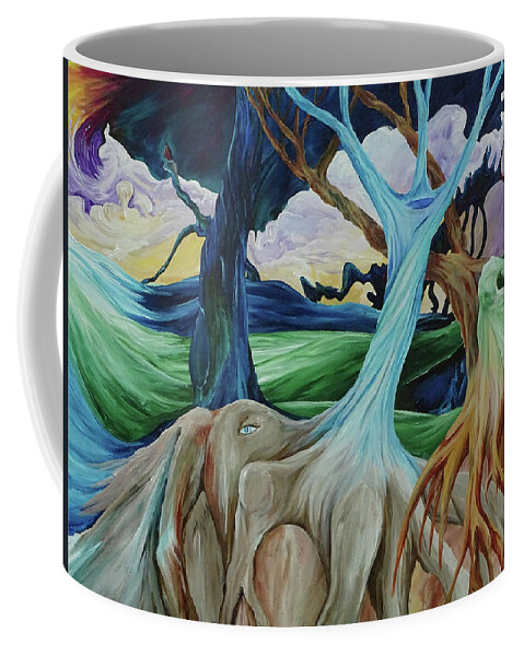 Trees Coffee Mug featuring the painting Hidden Room by Teresamarie Yawn