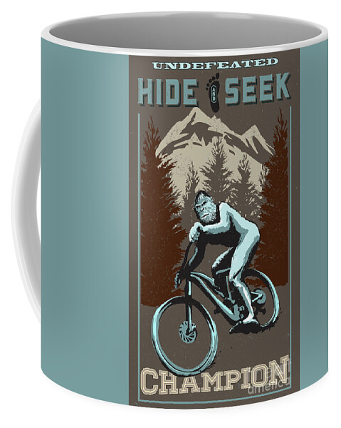 Big Foot Coffee Mug featuring the painting Hide and Seek Champion by Sassan Filsoof