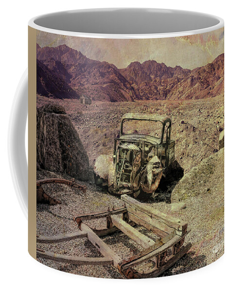 Old Colorado Car Coffee Mug featuring the digital art High Desert Breakdown by Deb Nakano
