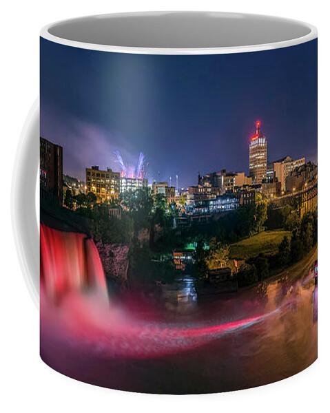 Landscape Coffee Mug featuring the photograph High Falls Light Show by Mark Papke