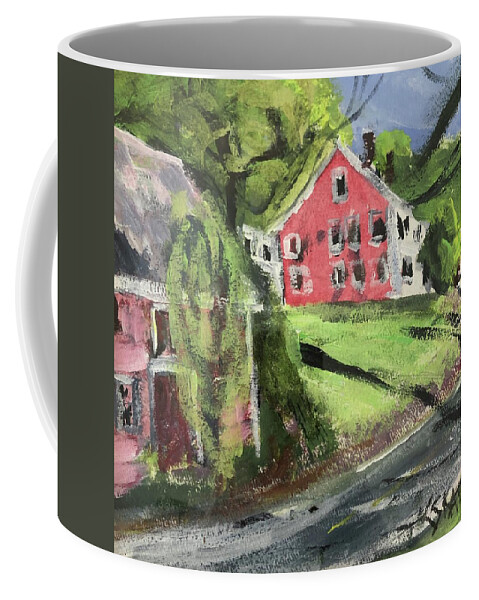 New England Coffee Mug featuring the painting High Street by Cyndie Katz