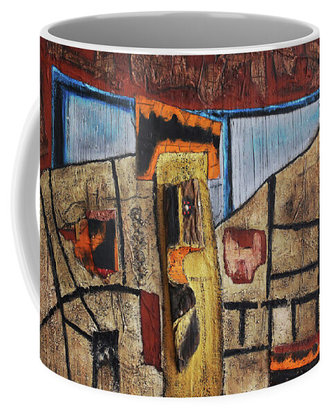 African Art Coffee Mug featuring the painting High Tower by Michael Nene
