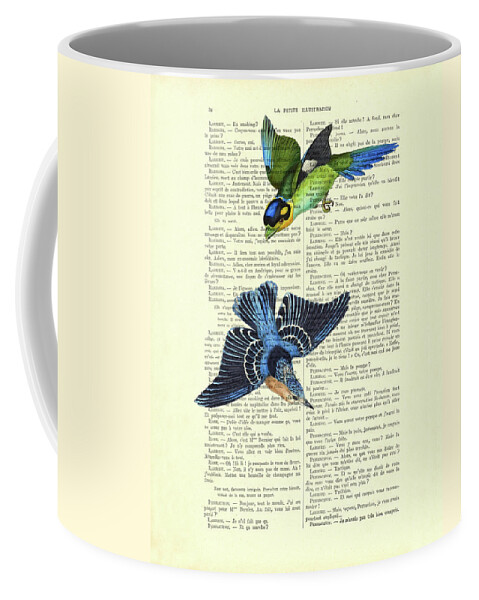 Bird Coffee Mug featuring the digital art High Up In The Sky by Madame Memento