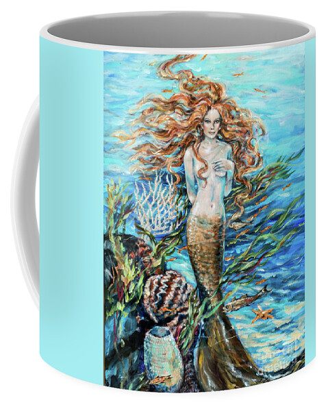 Mermaid Coffee Mug featuring the painting Highland Mermaid by Linda Olsen