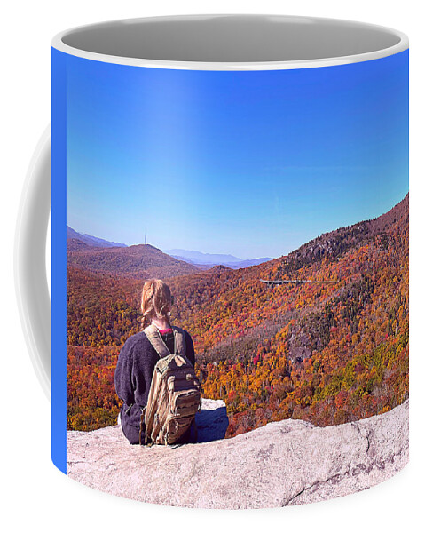 Blue Ridge Parkway Coffee Mug featuring the photograph Hiker in Heaven by Lee Darnell