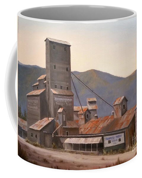 Grain Elevator Coffee Mug featuring the painting Hillbilly Highrise by Paul K Hill