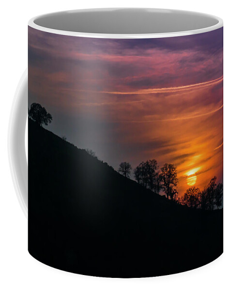 Sunset Coffee Mug featuring the photograph Hillside Sunset by Patti Deters