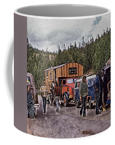 Hippies. Colorado Coffee Mug featuring the photograph Hippies in Colorado 1970 by Jim Mathis