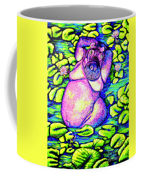 Hippo.painting Coffee Mug featuring the painting Hippo by Viktor Lazarev