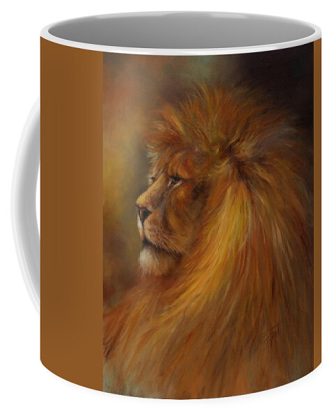 Waiting Room Décor Coffee Mug featuring the painting His Majesty by Lynne Pittard