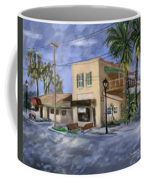 Inverness Coffee Mug featuring the digital art Historic George Dickinson Grocery Store, Inverness, Florida by Larry Whitler