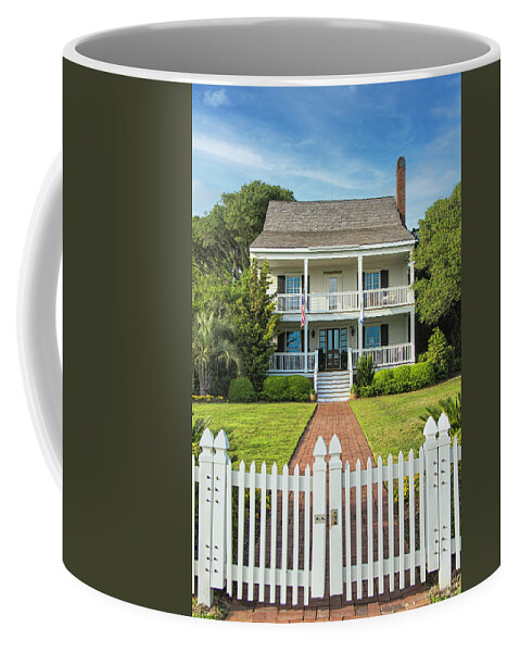 Storic Coffee Mug featuring the photograph Historic Home in Beaufort by the Sea by Bob Decker