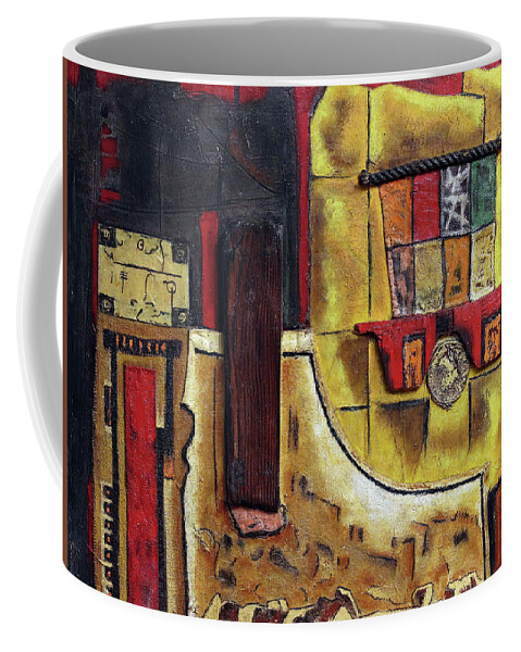  Coffee Mug featuring the painting Hitching A Ride by Michael Nene