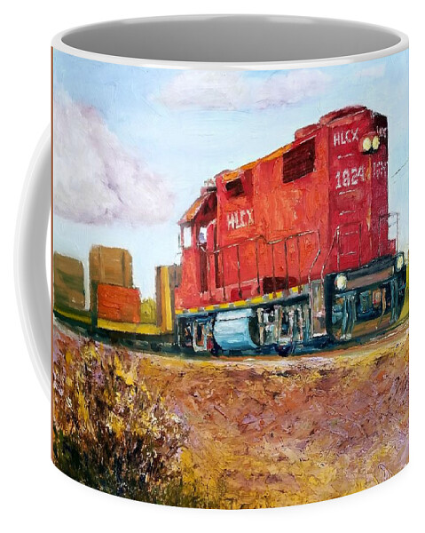 Railroad Art Coffee Mug featuring the painting Hlcx 1824 by William Reed