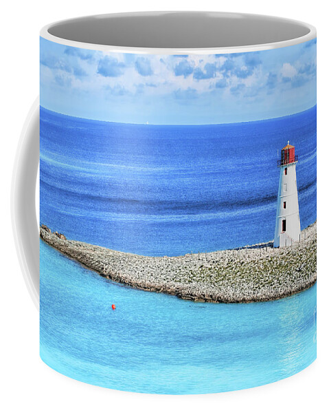Nassau Lighthouse Coffee Mug featuring the photograph Hog Island Lighthouse by Olga Hamilton