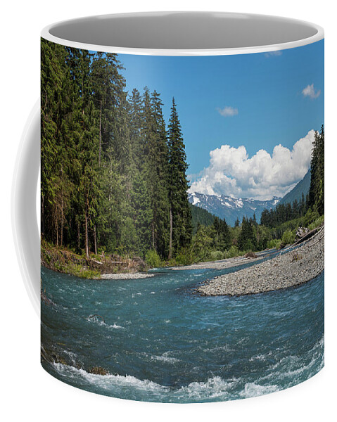 Forest Coffee Mug featuring the photograph Hoh River Rapids by Robert Potts