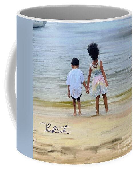 Children Coffee Mug featuring the digital art Hold My Hand by D Powell-Smith