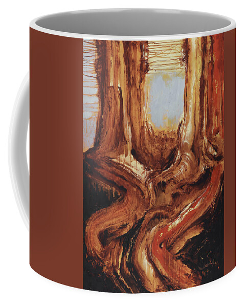 Abstract Coffee Mug featuring the painting Hole in the Sky by Sv Bell