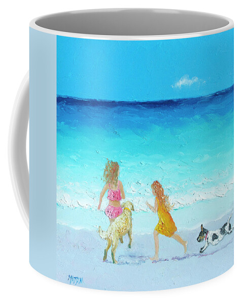 Beach Coffee Mug featuring the painting Holiday Fun by Jan Matson