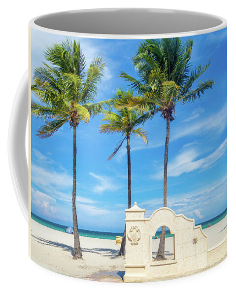 Hollywood Coffee Mug featuring the photograph Hollywood beach in Florida by Karel Miragaya