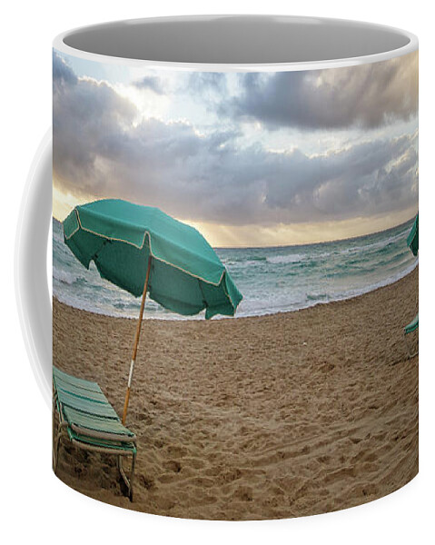Hollywood Coffee Mug featuring the photograph Hollywood Beach Sunrise by Becqi Sherman