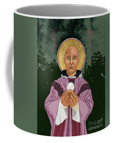 Holy Prophet Thomas Merton Coffee Mug featuring the painting Holy Prophet Thomas Merton - Gaudete Christus est natus 331 by William Hart McNichols