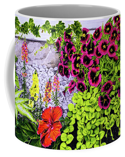 Flowers Coffee Mug featuring the drawing Home Accents by Kelly Speros