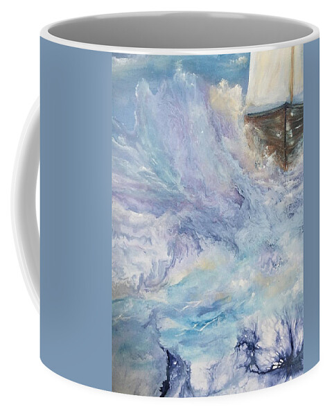 Abstracted Water Coffee Mug featuring the painting Homebound Too by Soraya Silvestri