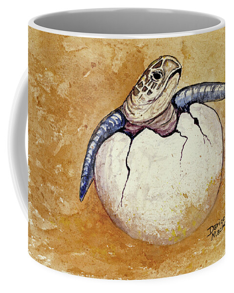 Honu Coffee Mug featuring the painting Honu Hatchling by Darice Machel McGuire