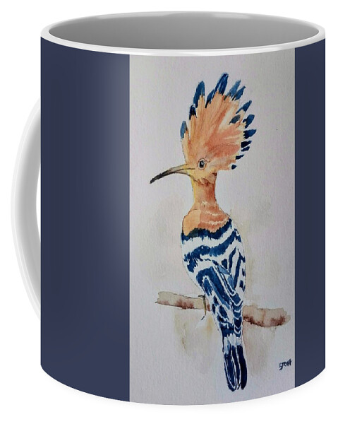 Bird Coffee Mug featuring the painting Hoopoe by Sandie Croft