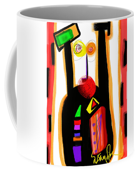 Happy Coffee Mug featuring the digital art Hooray by Susan Fielder