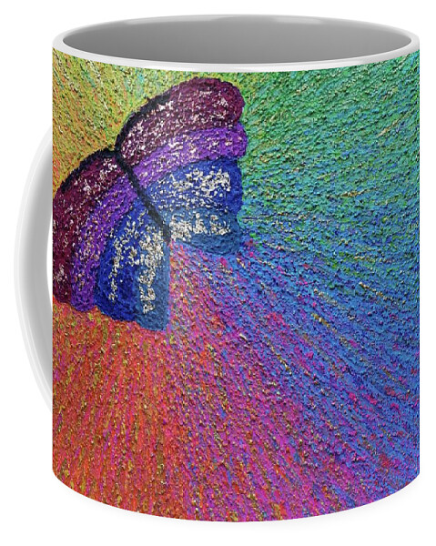 Hope Coffee Mug featuring the mixed media Hope and Butterfly by Sally Midgley