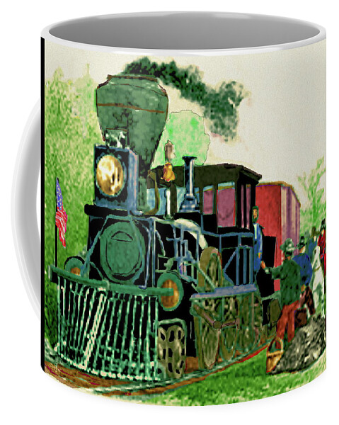 Ashland Coffee Mug featuring the digital art Hopkinton Railroad by Cliff Wilson