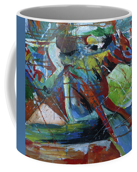 Kentucky Horse Racing Coffee Mug featuring the painting Horse Energy by John Gholson