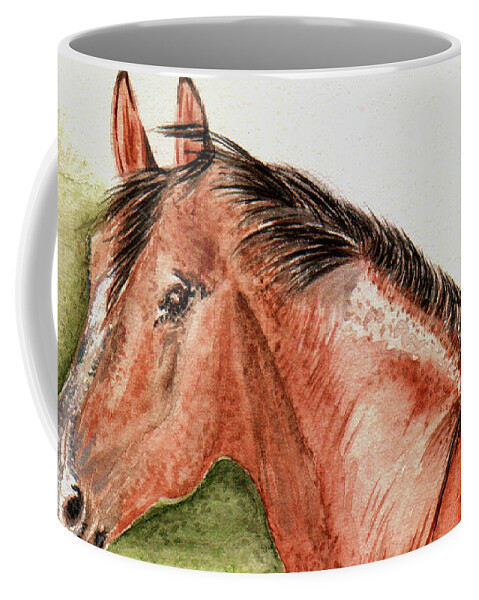 Horse Painting Coffee Mug featuring the painting Horse in Breeze by Remy Francis