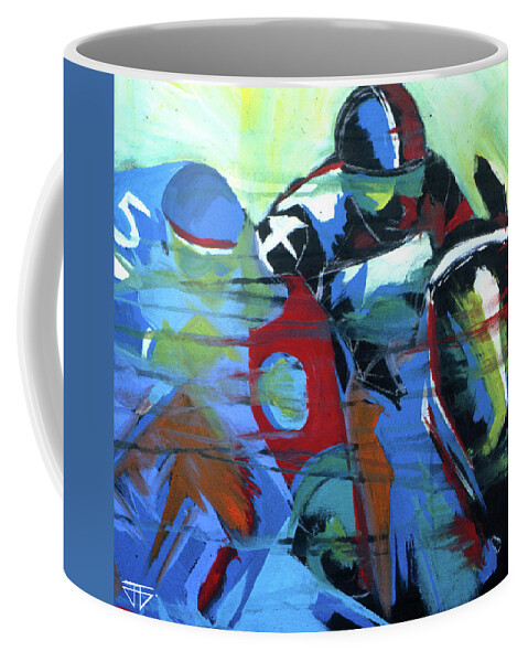 Kentucky Horse Racing Coffee Mug featuring the painting Horse Number 5 by John Gholson