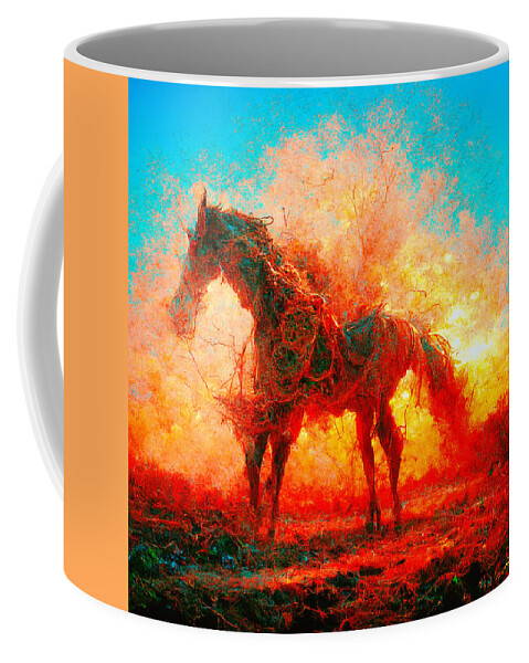 Horse Coffee Mug featuring the digital art Horses #2 by Craig Boehman